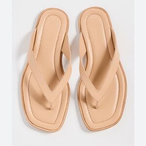Staud Dante Thong Slides, Beige Tan Sandals, Size 39